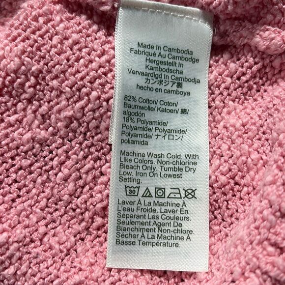 J. Crew V-neck slub cotton textured sweater pullover Soft pink Large - Picture 10 of 12